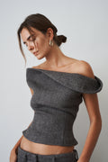 Petal Wool Top Grey - DÉSORDRE