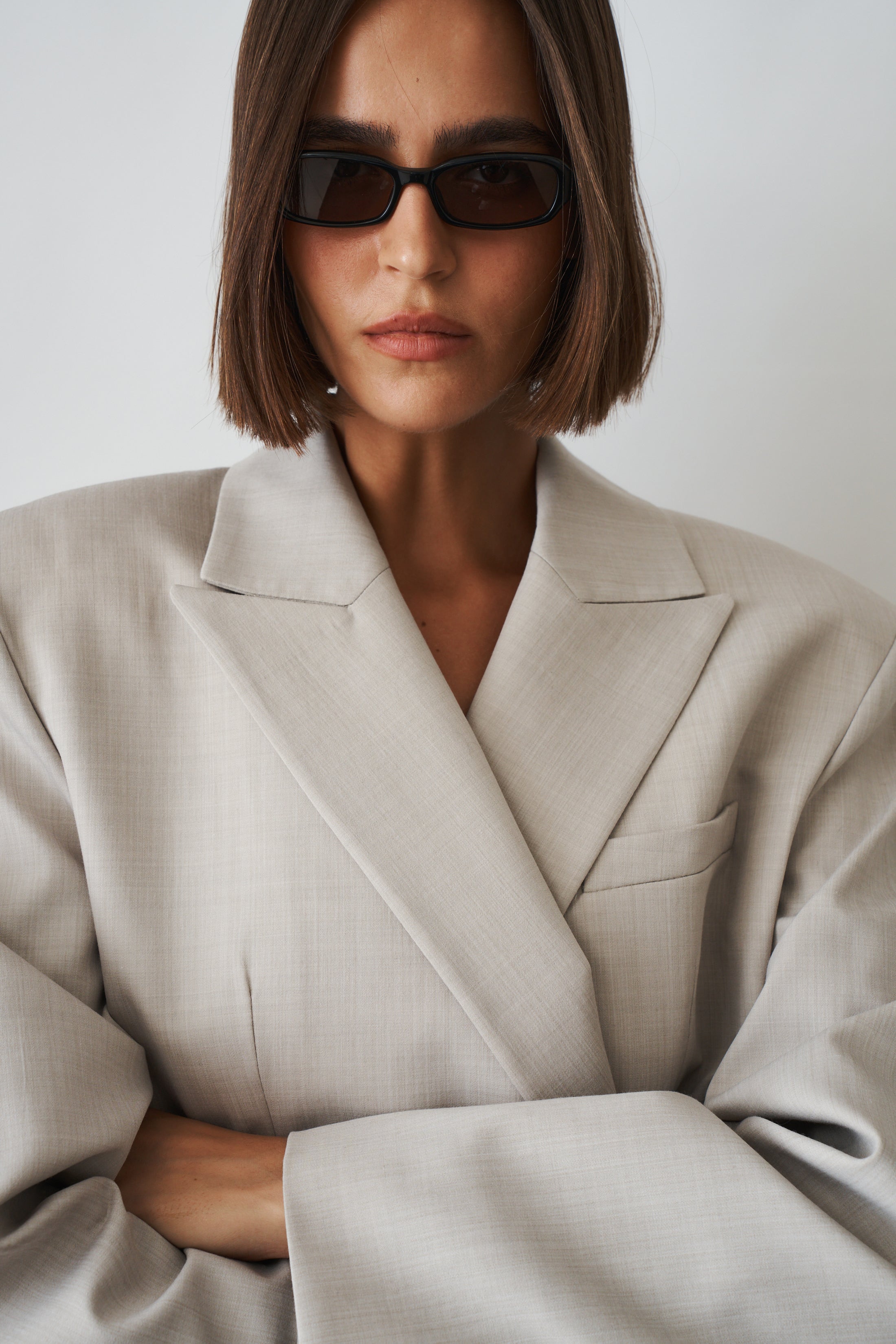 Taupe Viscose Wool Jacket - DÉSORDRE