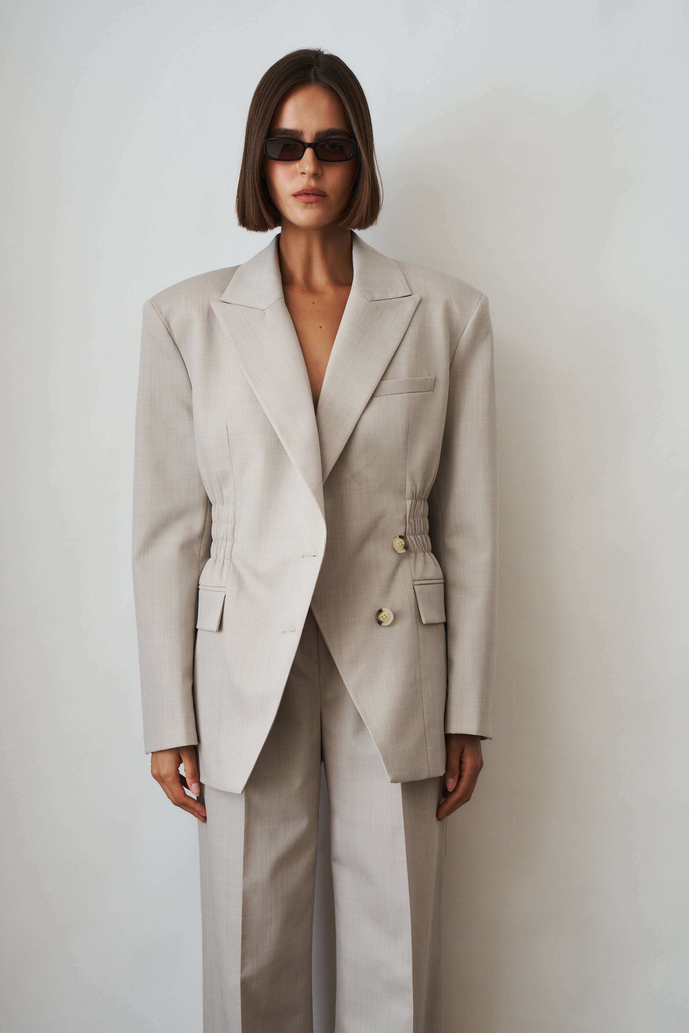 Taupe Viscose Wool Jacket - DÉSORDRE
