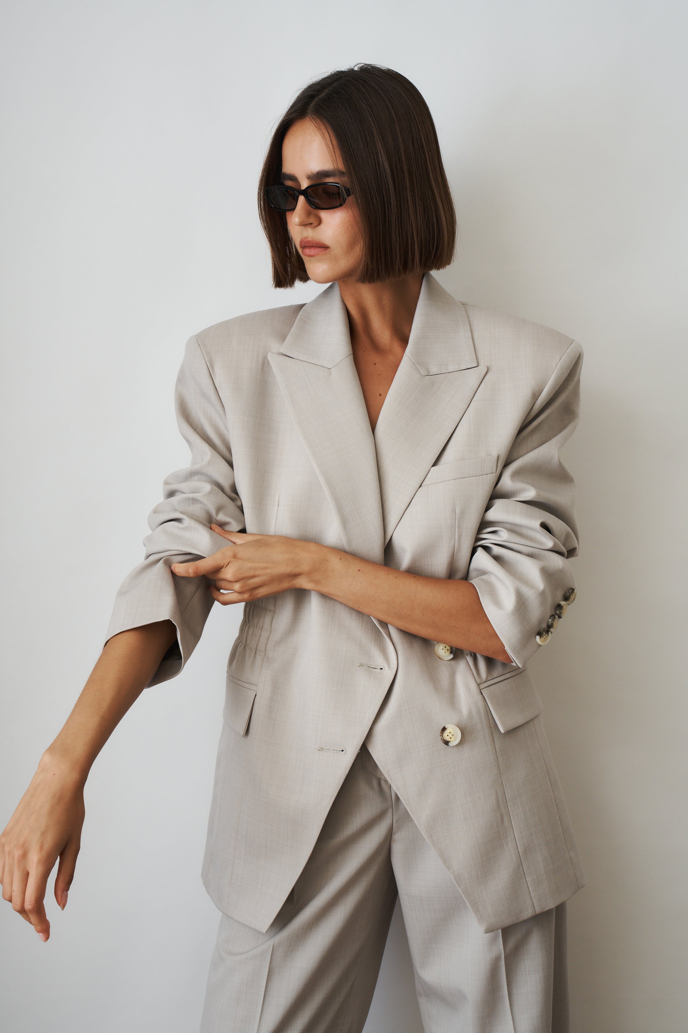 Taupe Viscose Wool Jacket - DÉSORDRE