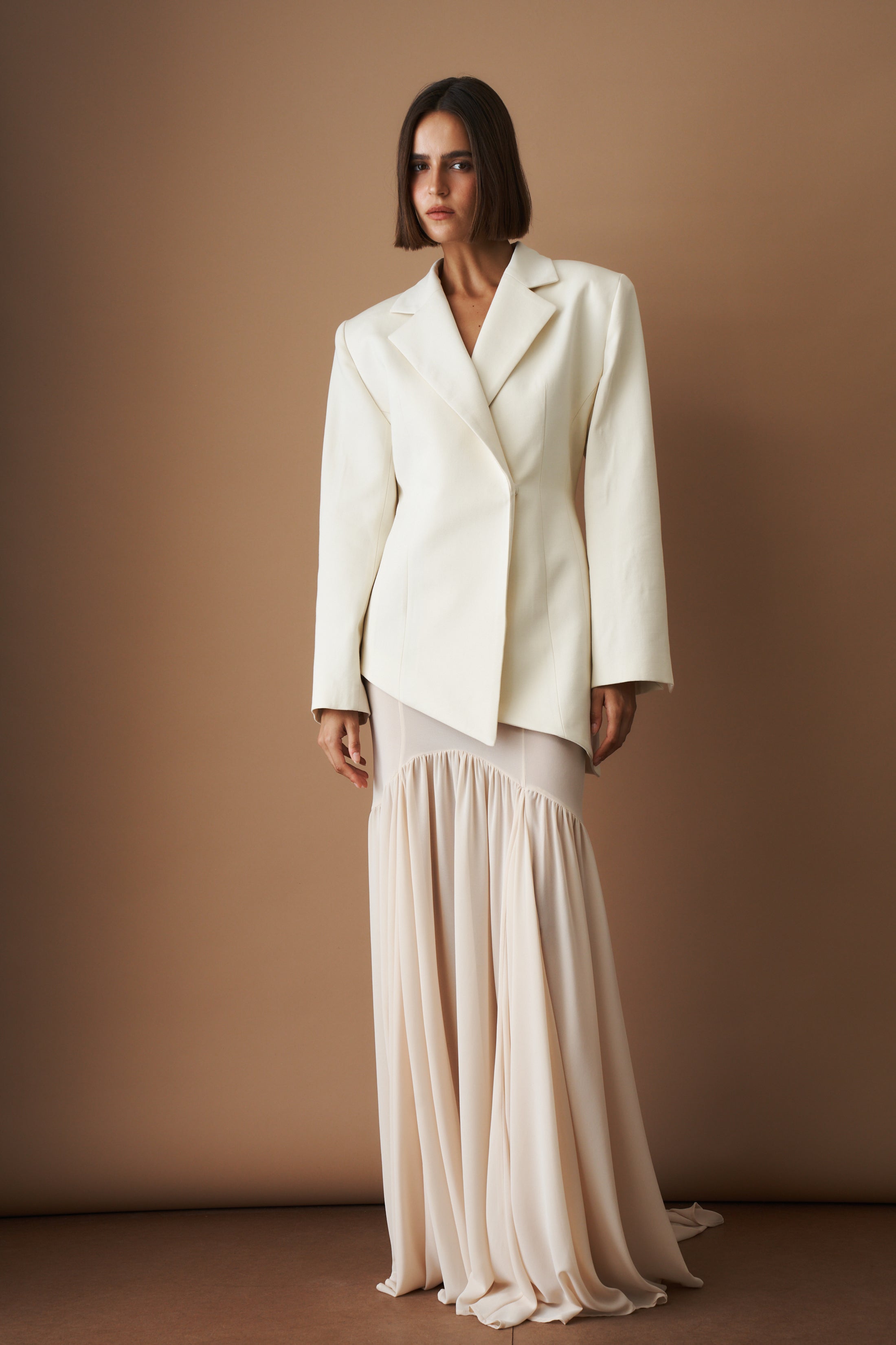 Asymmetric Blazer Eggshell