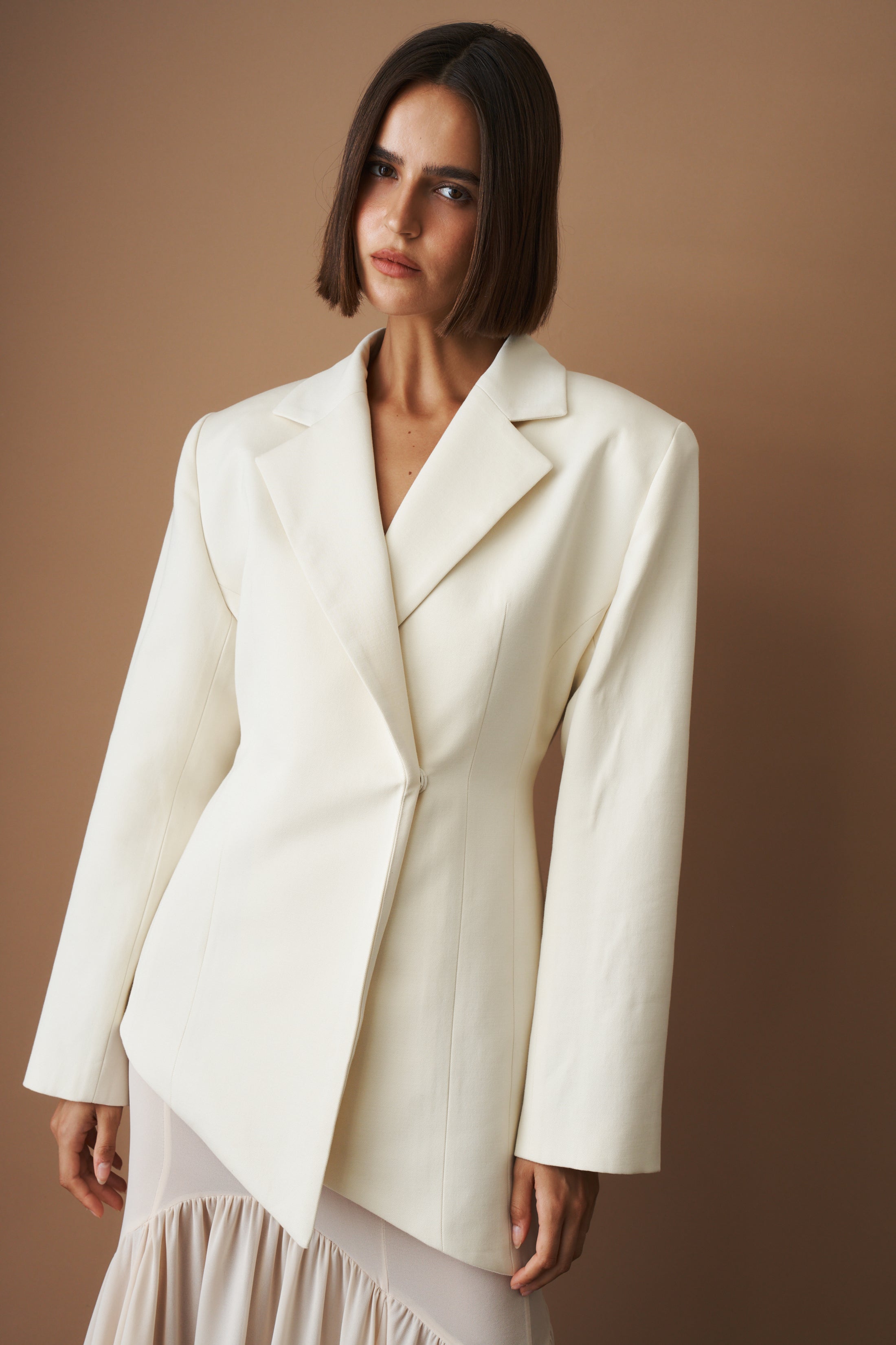 Asymmetric Blazer Eggshell