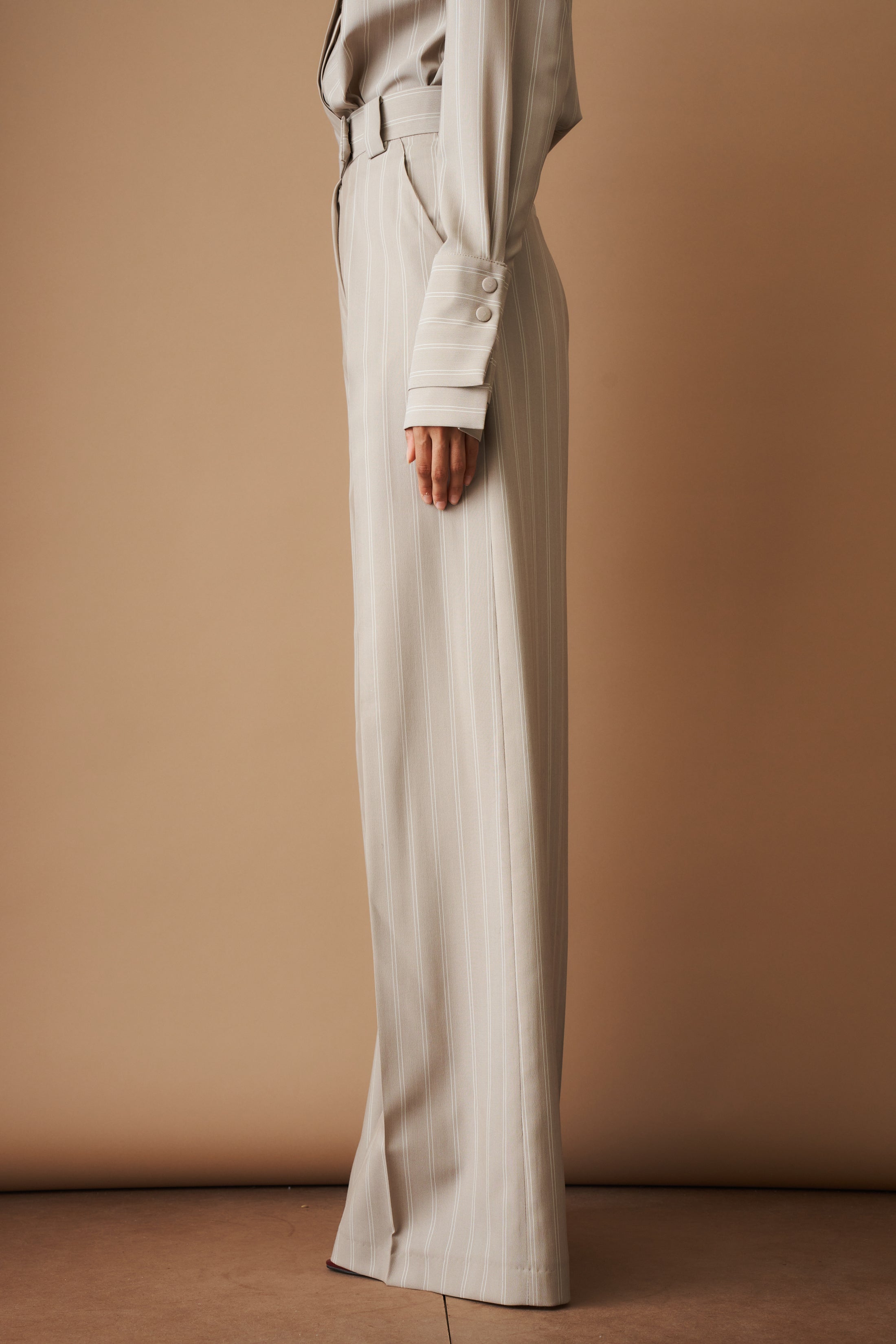 Striped Viscose Wool Pants