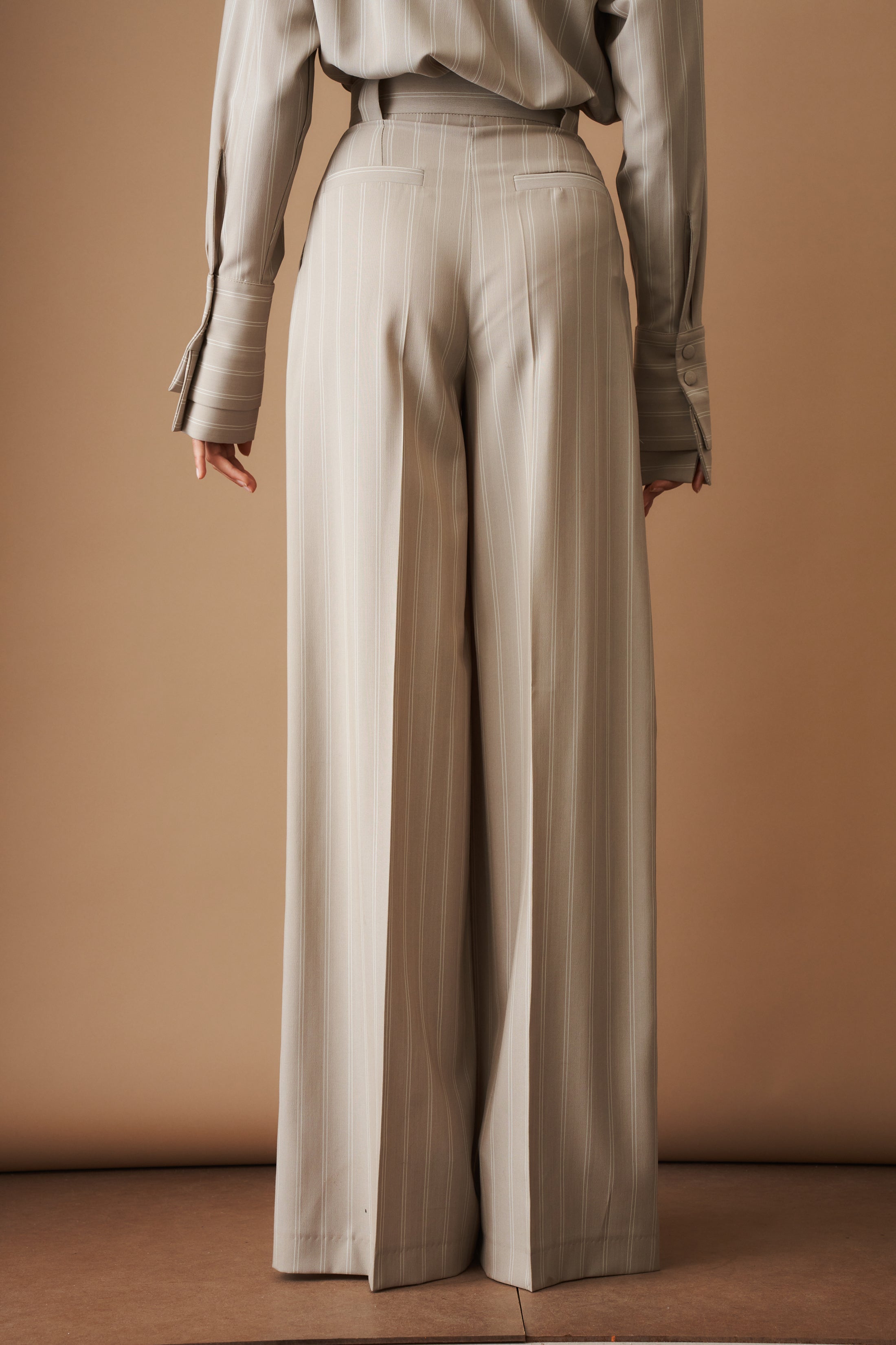 Striped Viscose Wool Pants