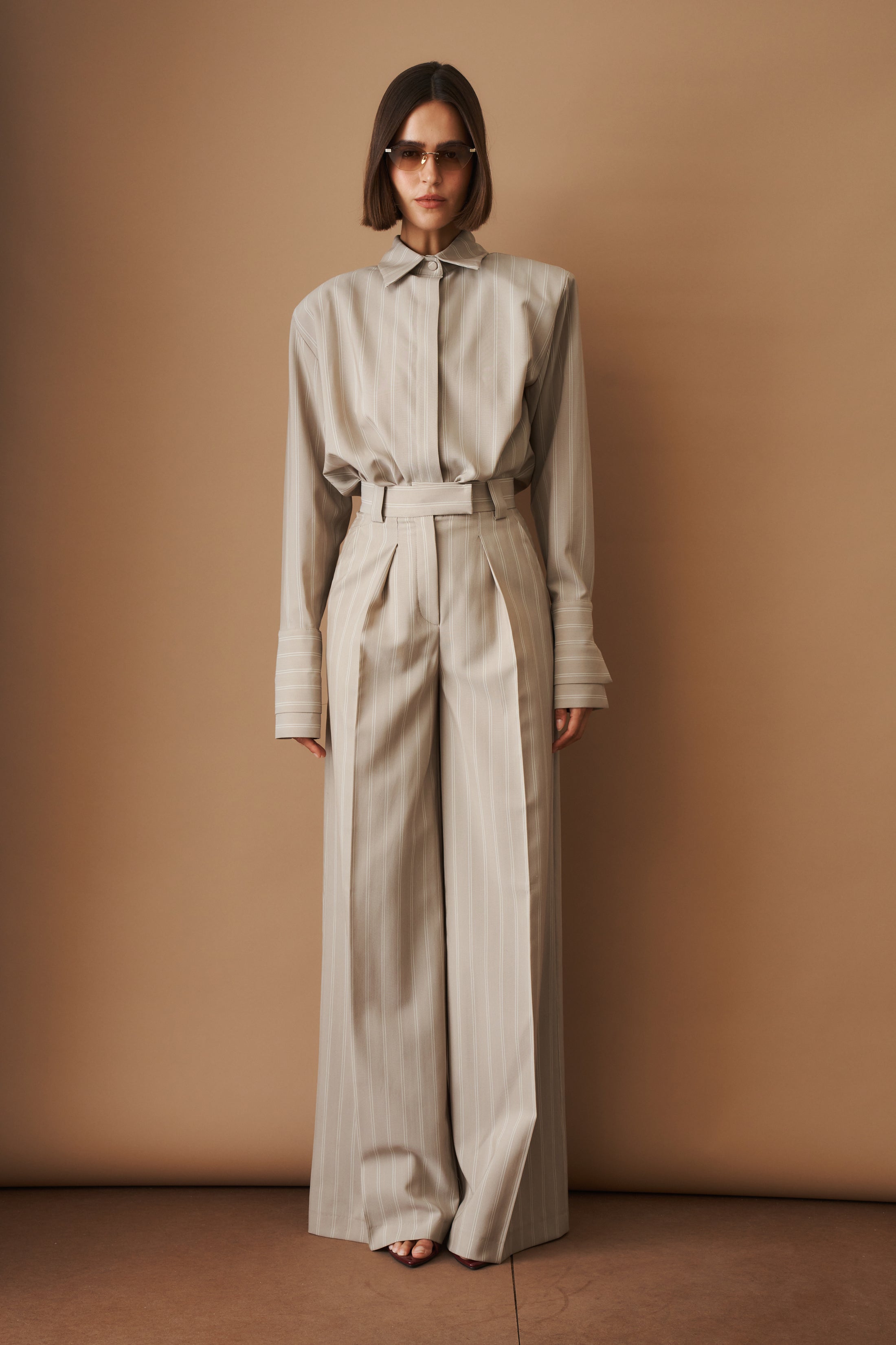 Striped Viscose Wool Pants