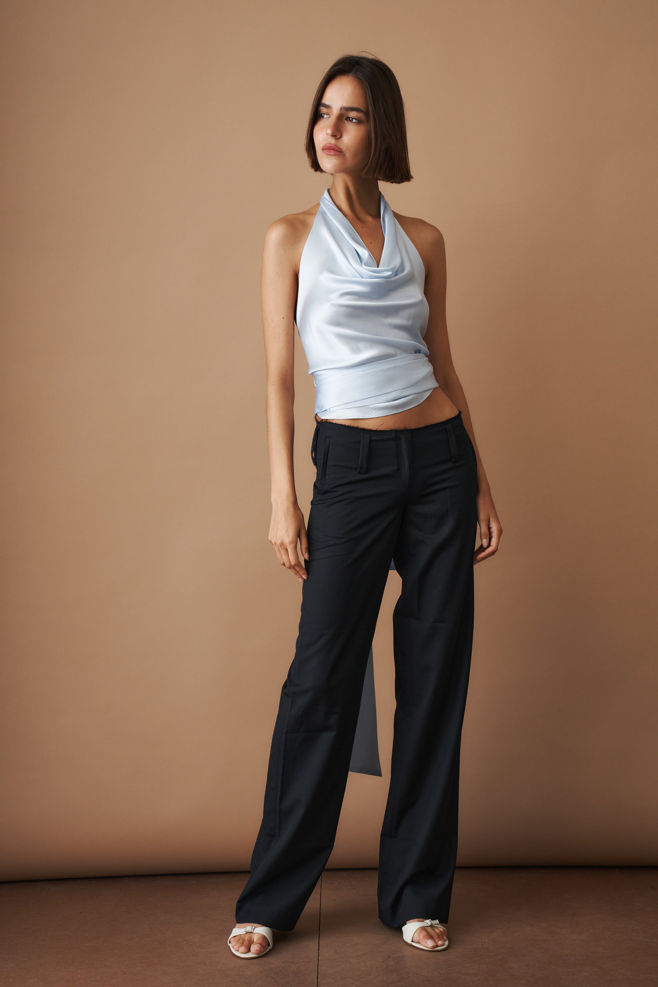 Cowl Neck Halter Ice Blue - DÉSORDRE