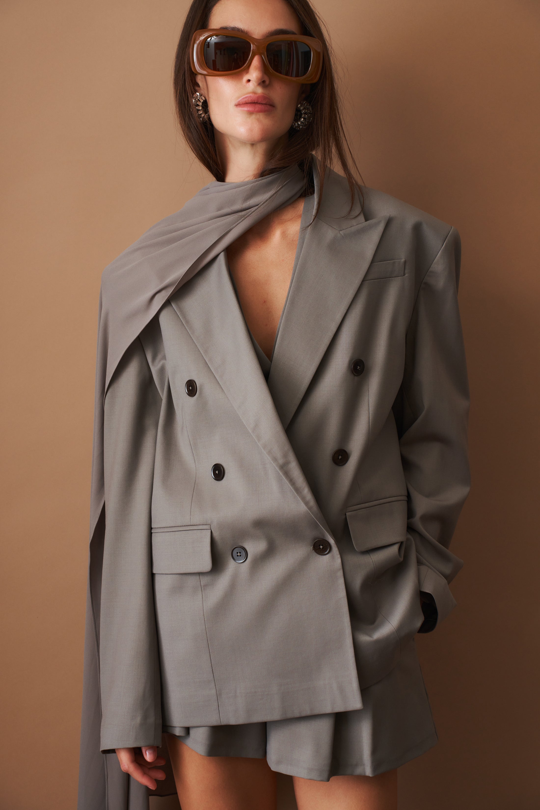 Oversized Scarf Blazer - DÉSORDRE