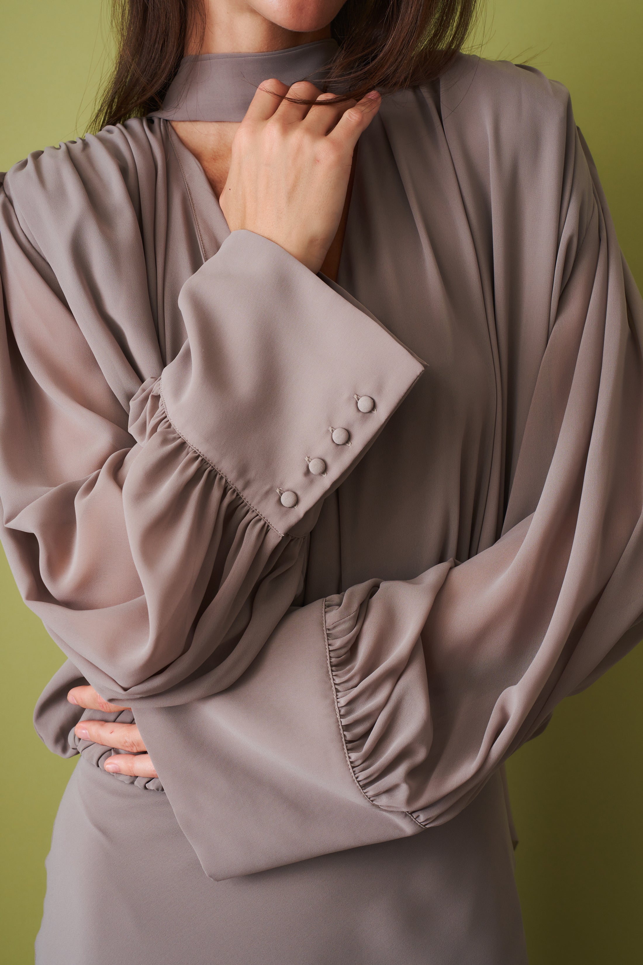 Chiffon Long Sleeve Maxi Dress - DÉSORDRE