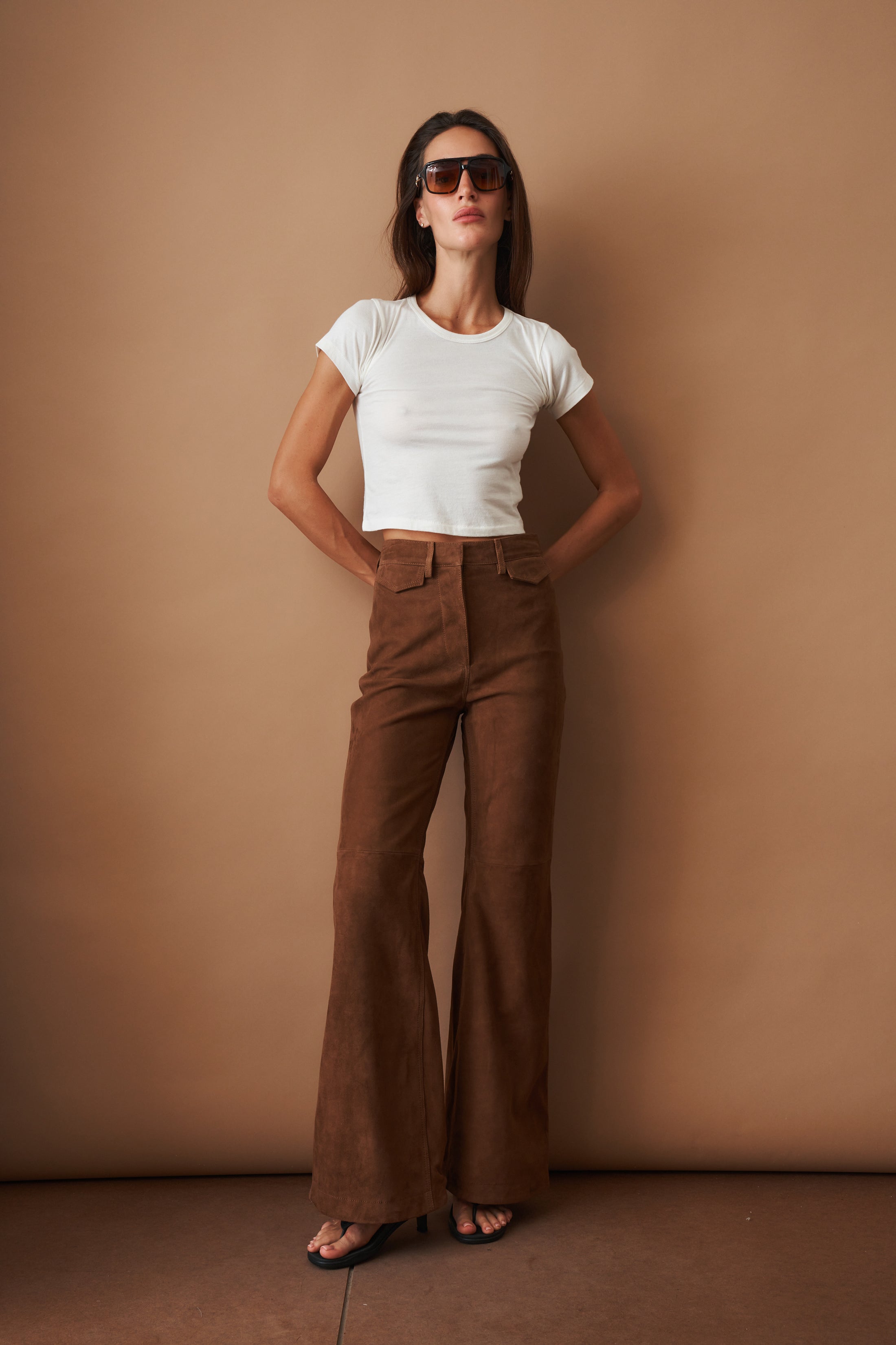 Suede High Waisted Pants - DÉSORDRE