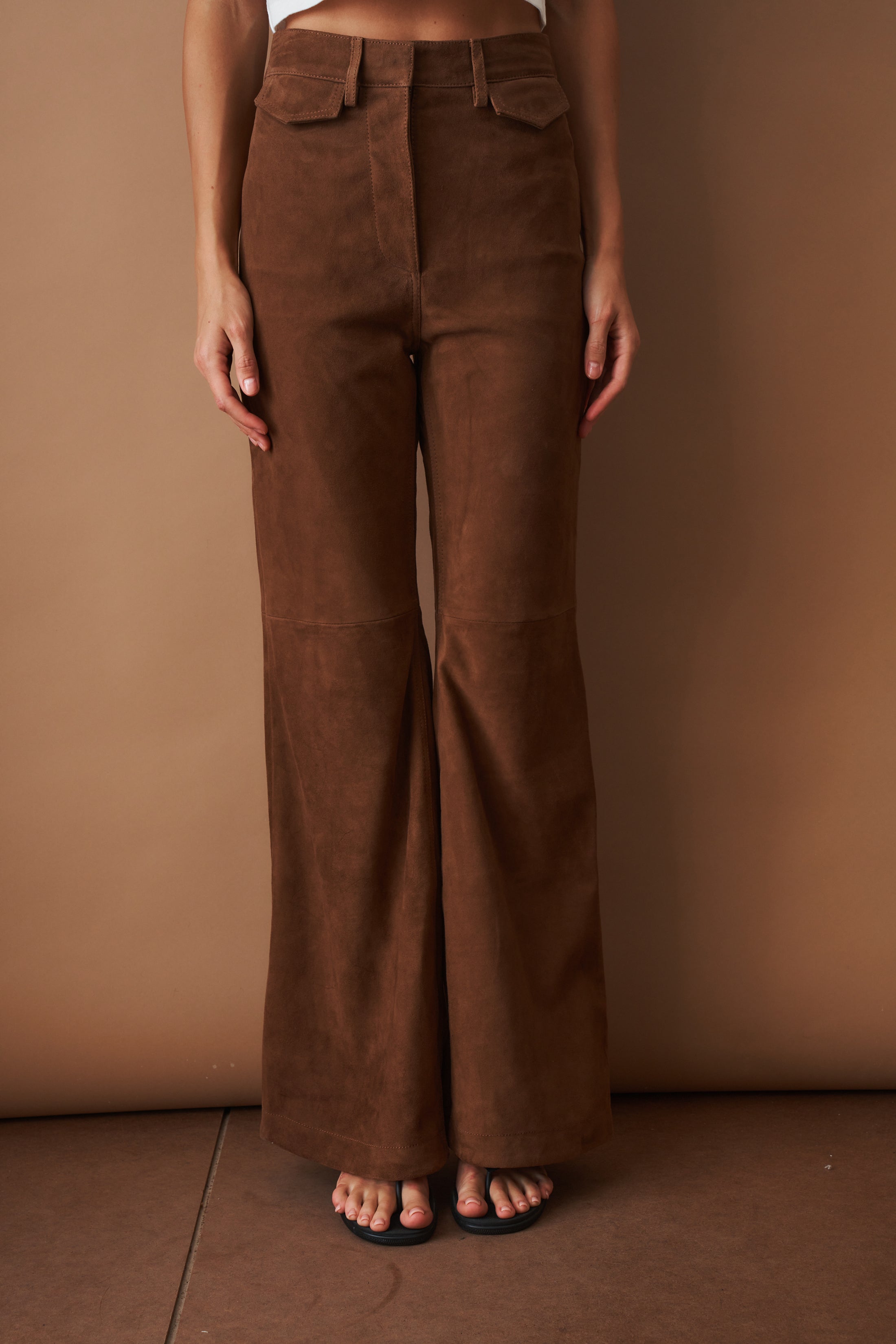 Suede High Waisted Pants - DÉSORDRE