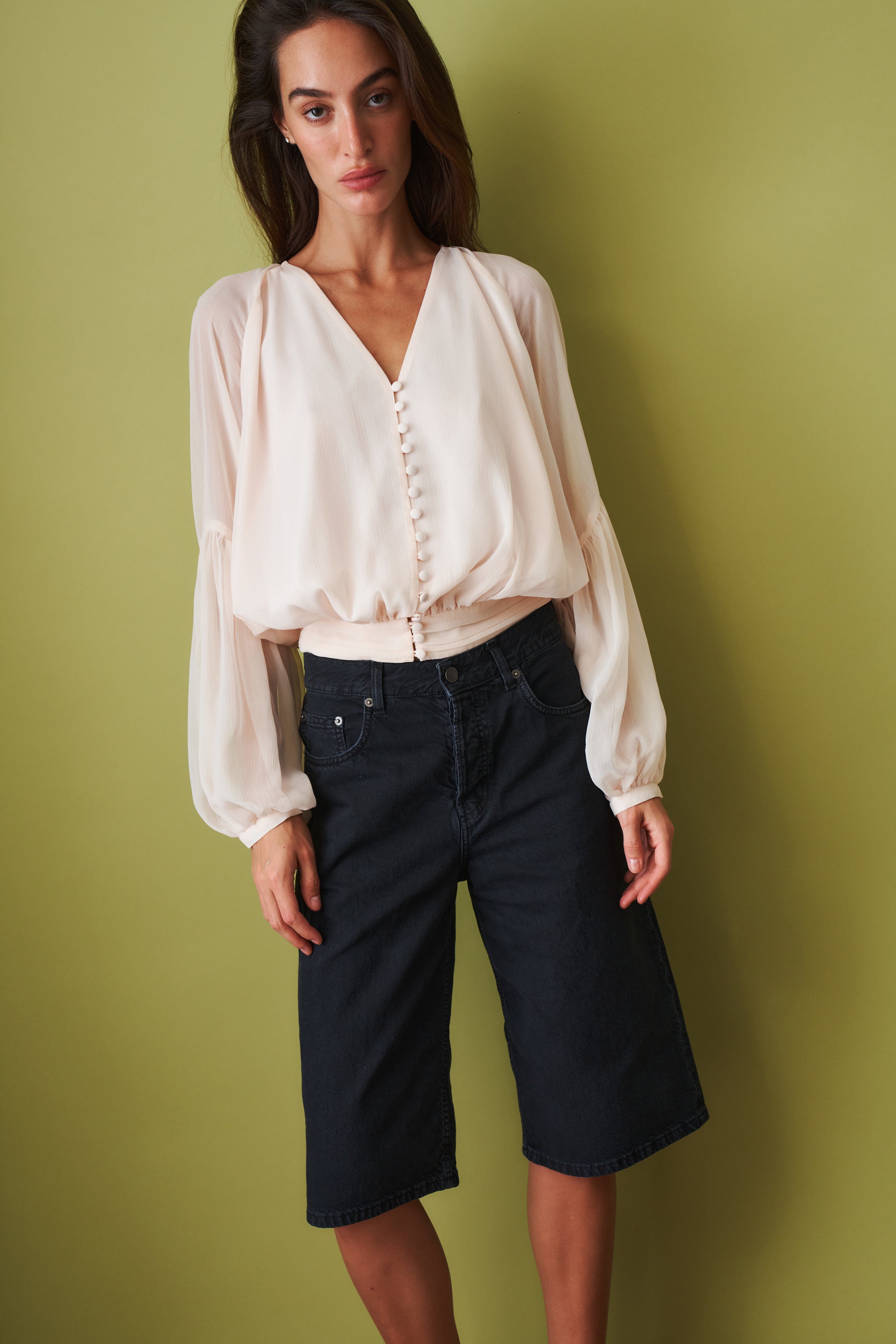 Chiffon V-neck Top - DÉSORDRE