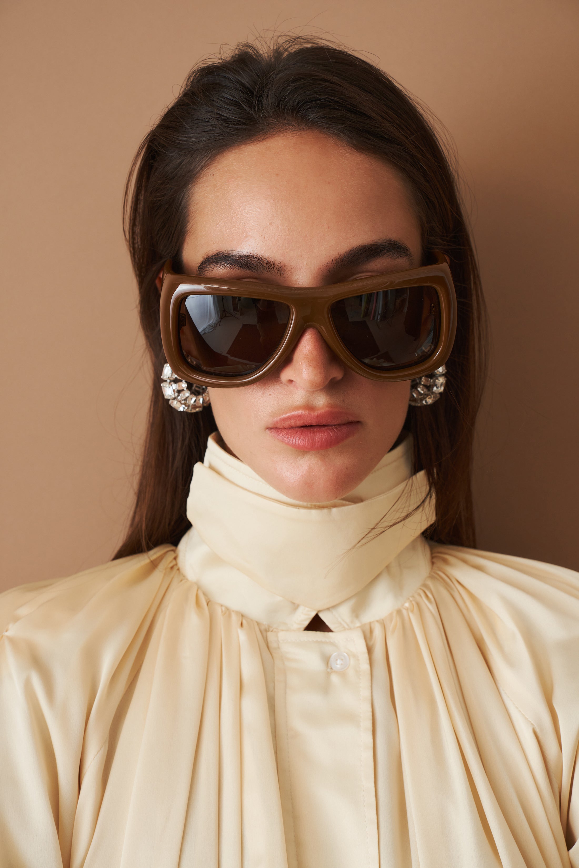 Square Howl Transparent Cognac Sunglasses - DÉSORDRE