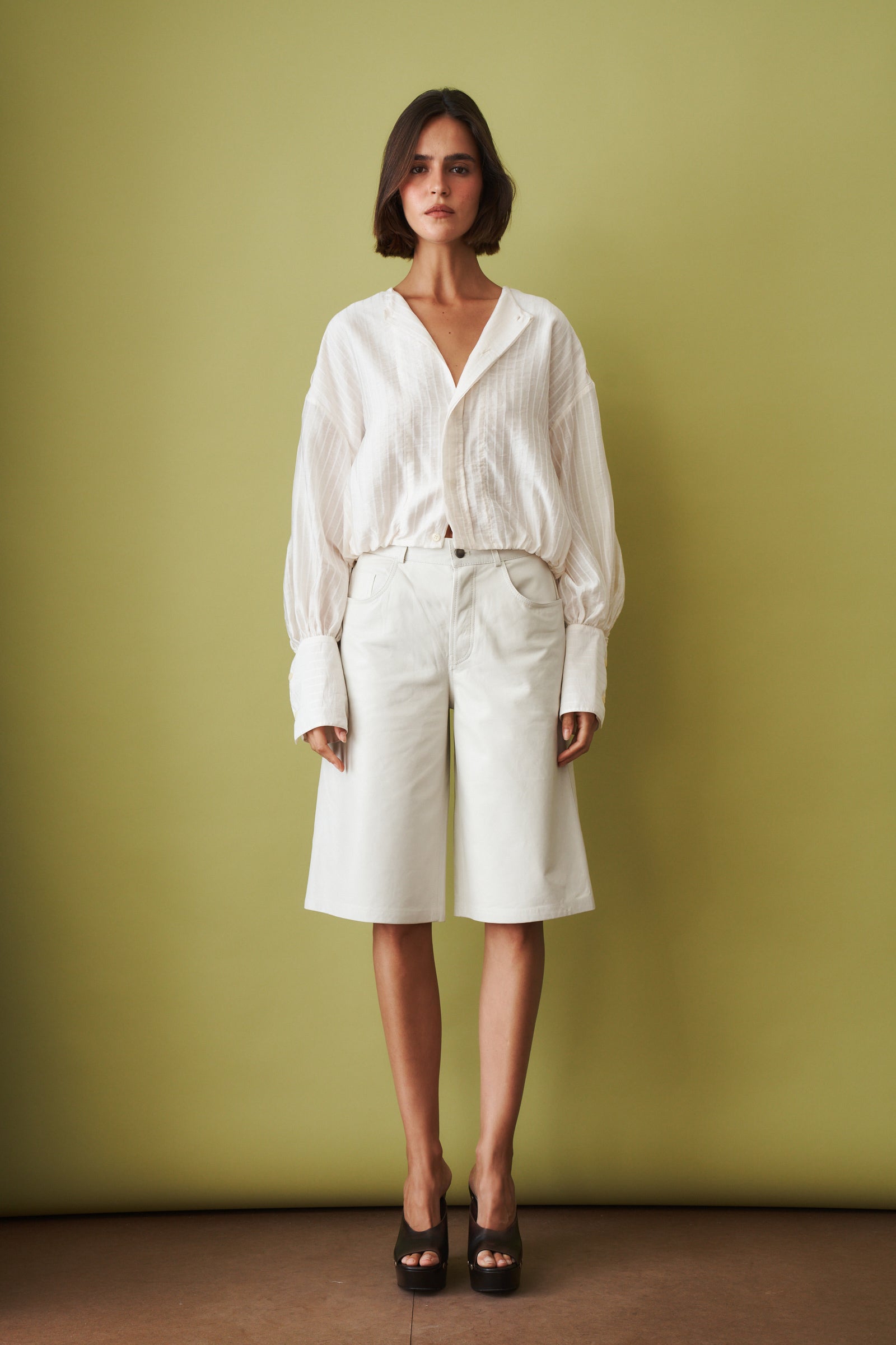 Diana Stripe Pleat Overshirt - DÉSORDRE