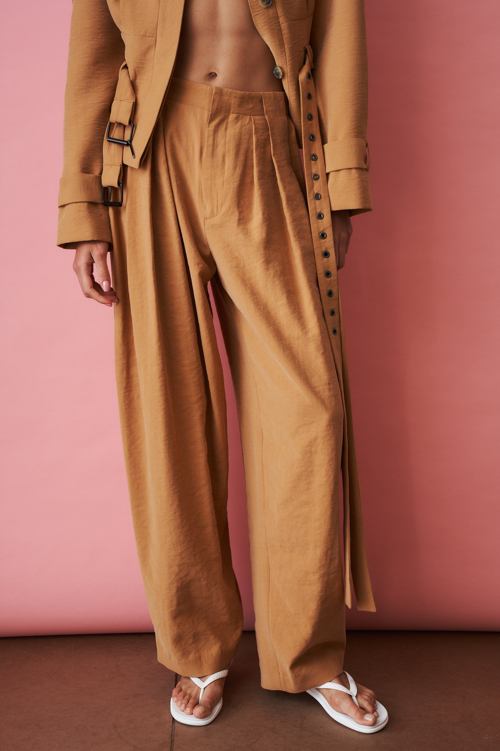 Orange Pleat Pant - DÉSORDRE
