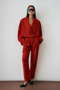 Red Wool Cropped Blazer - DÉSORDRE