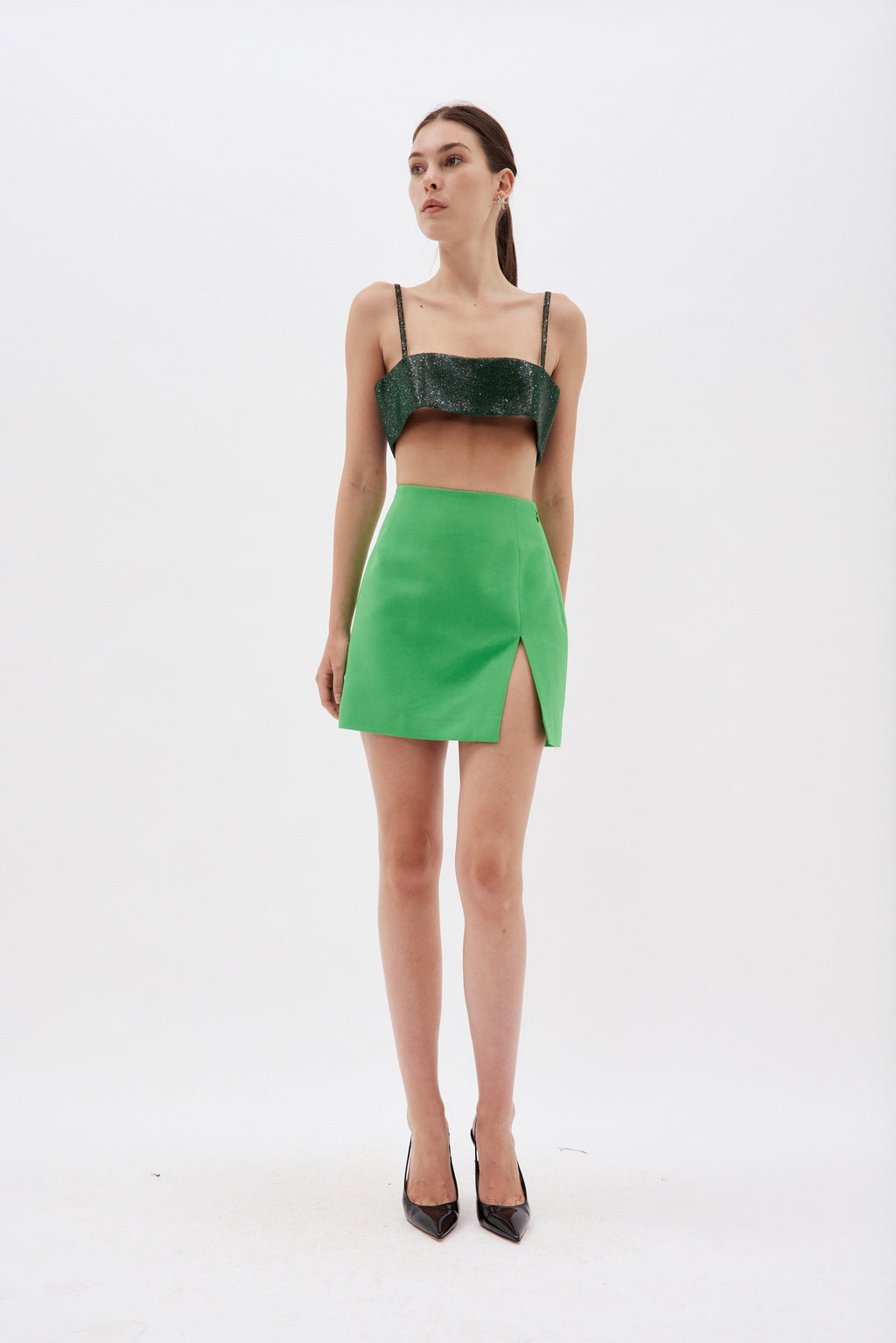 Gioia Green Mini Skirt