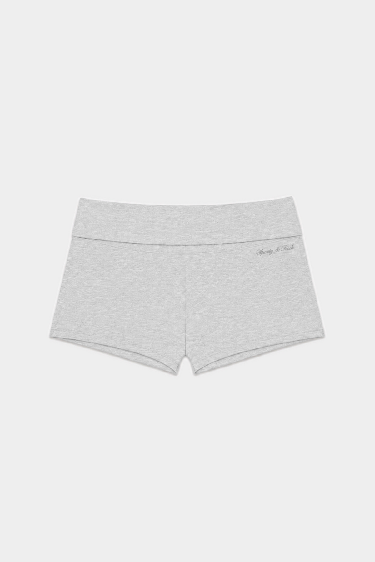 Clementine Signature Logo Foldover Short Heather Gray | Sporty & Rich at Désordre