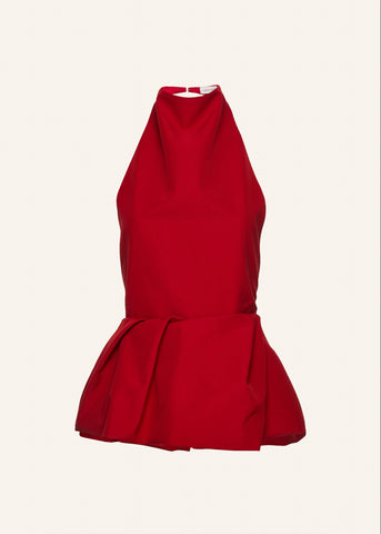 Halter Peplum Red Top