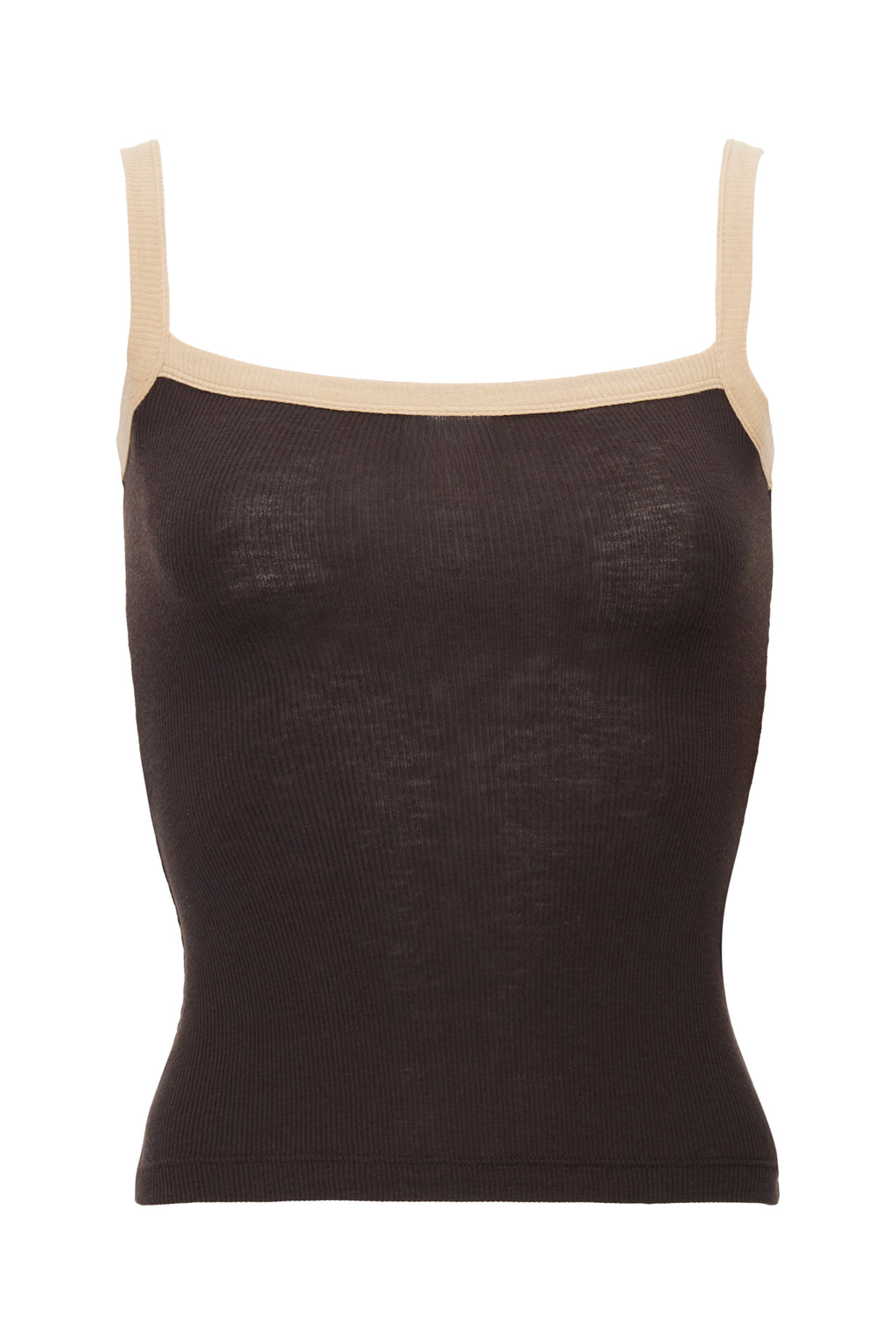 Two Tone Ribbed Brown Tank