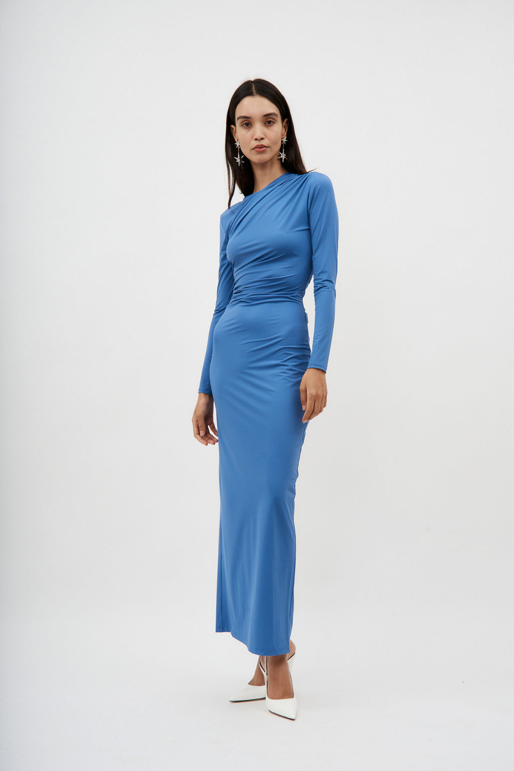 Long Sleeve Ruched Storm Bodycon Dress