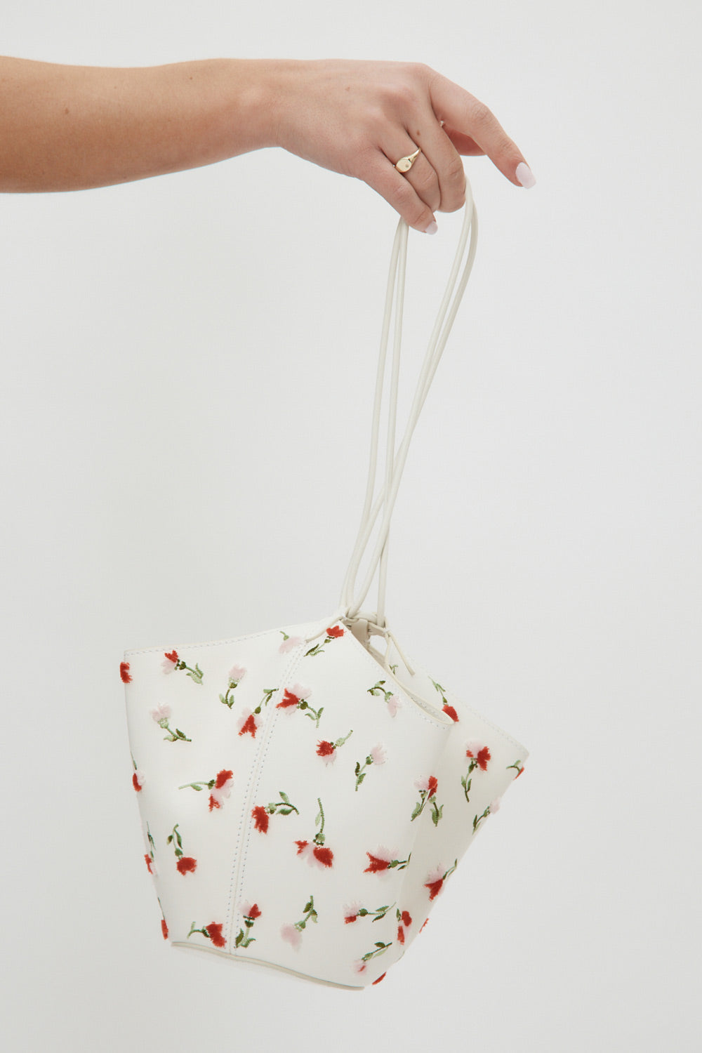 Lotus White Multi Drawstring Mini Bag