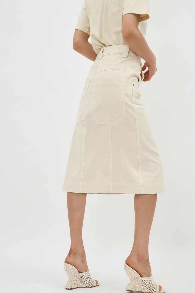KHAITE Caroline Ivory Rigid Denim Skirt – Désordre Boutique