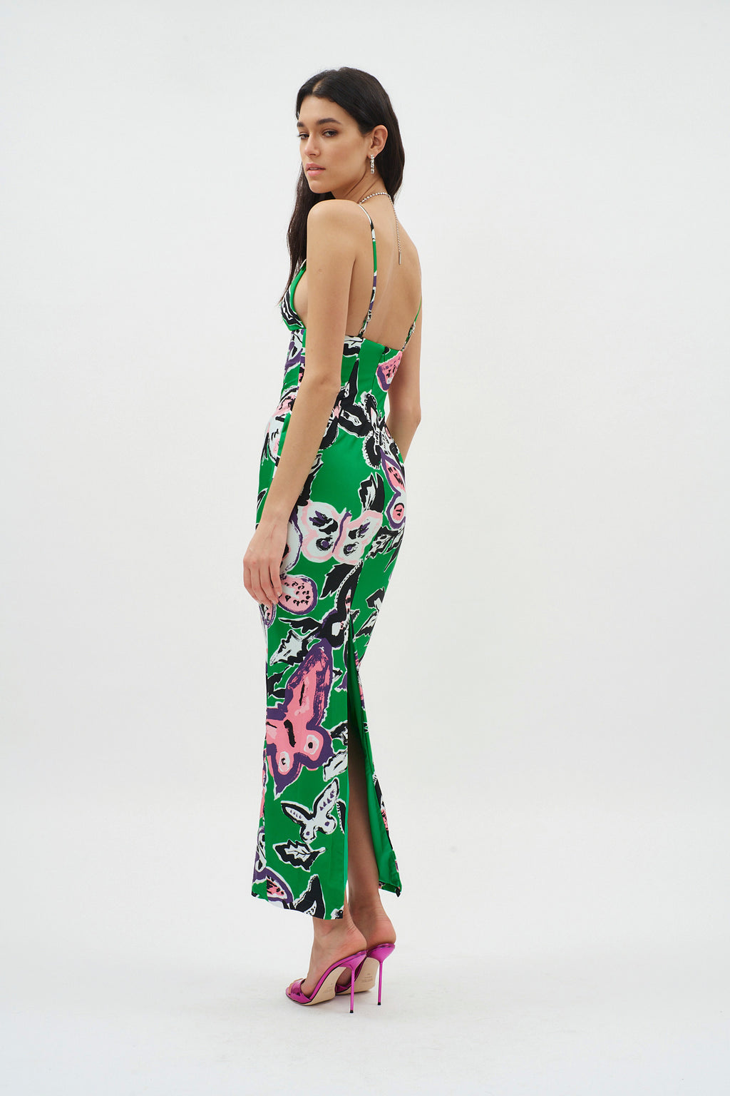 Butterfly Green Multi Printed Maxi Dress