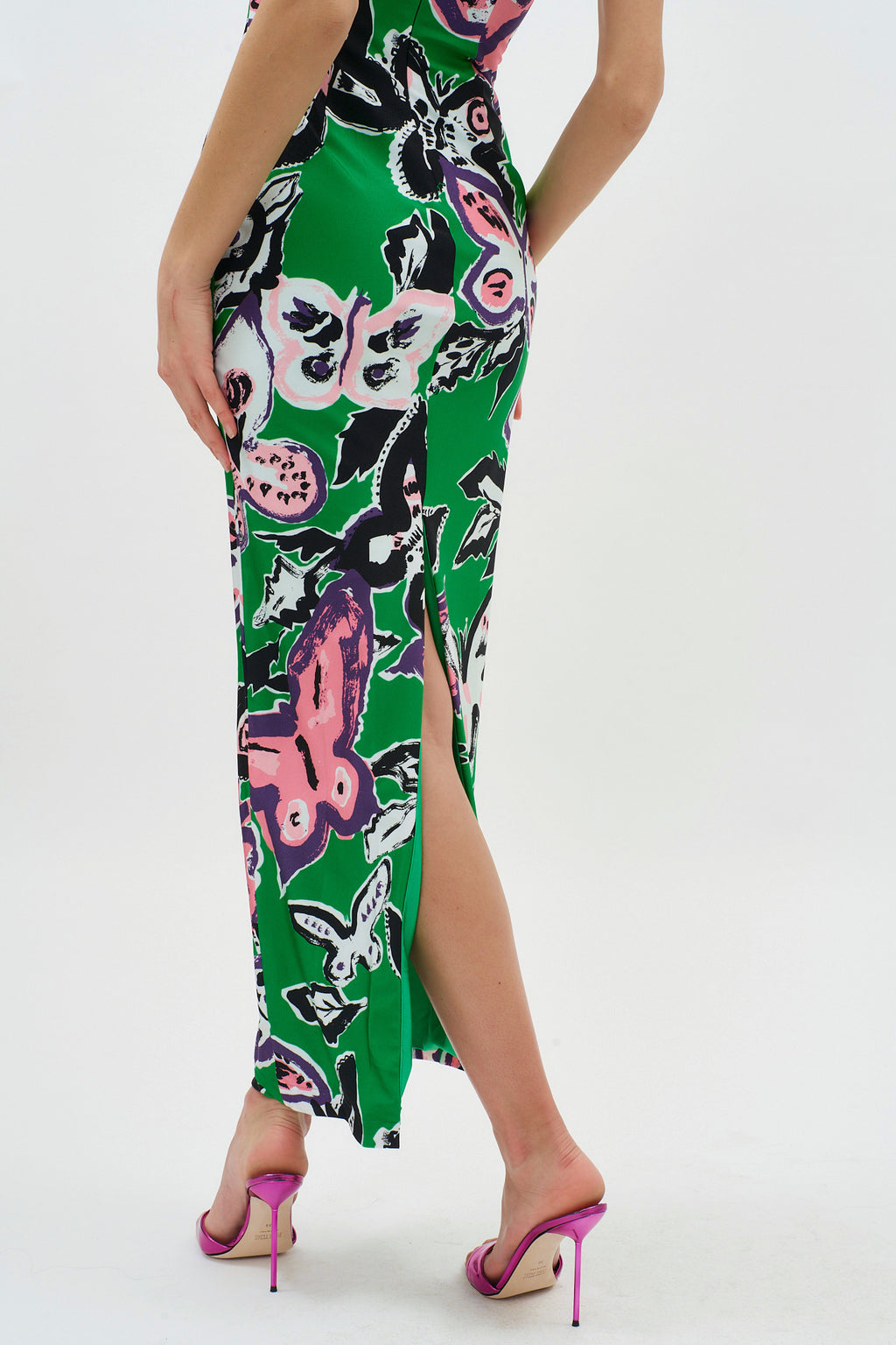 Butterfly Green Multi Printed Maxi Dress