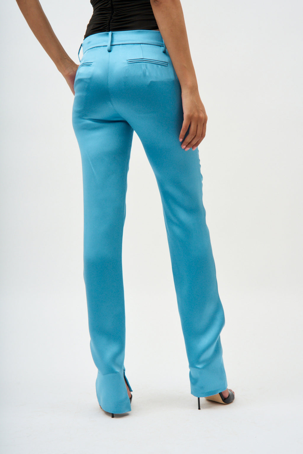 Silk Skinny Aquamarine Trousers
