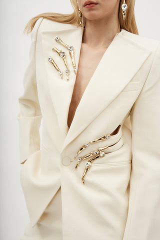 Claw Cutout Relaxed Ivory Blazer