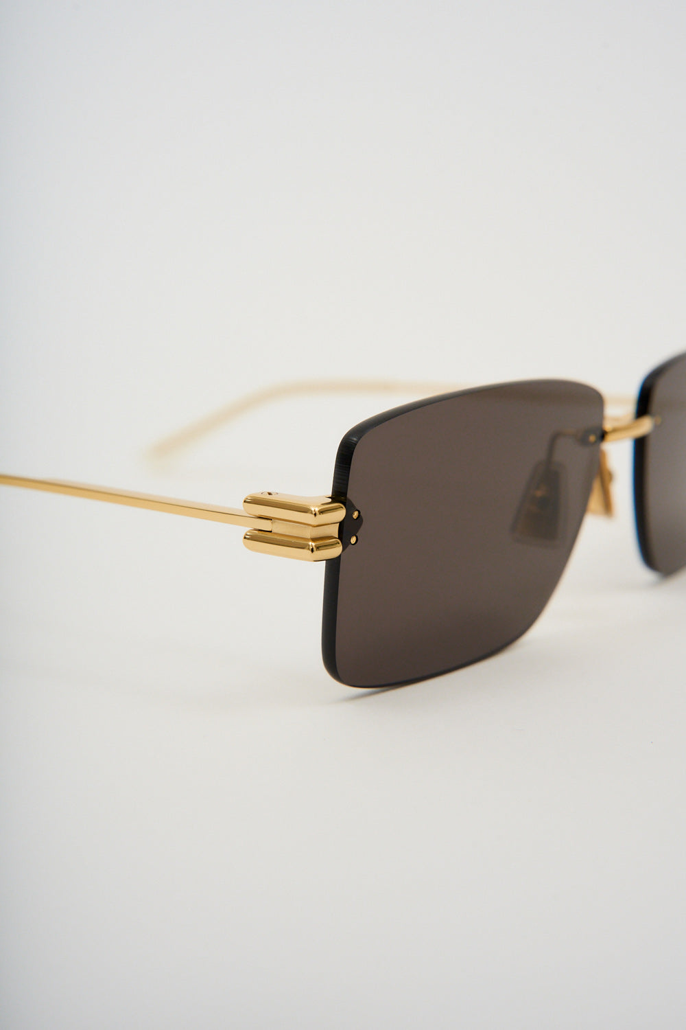 Rimless Rectangular Gold Sunglasses