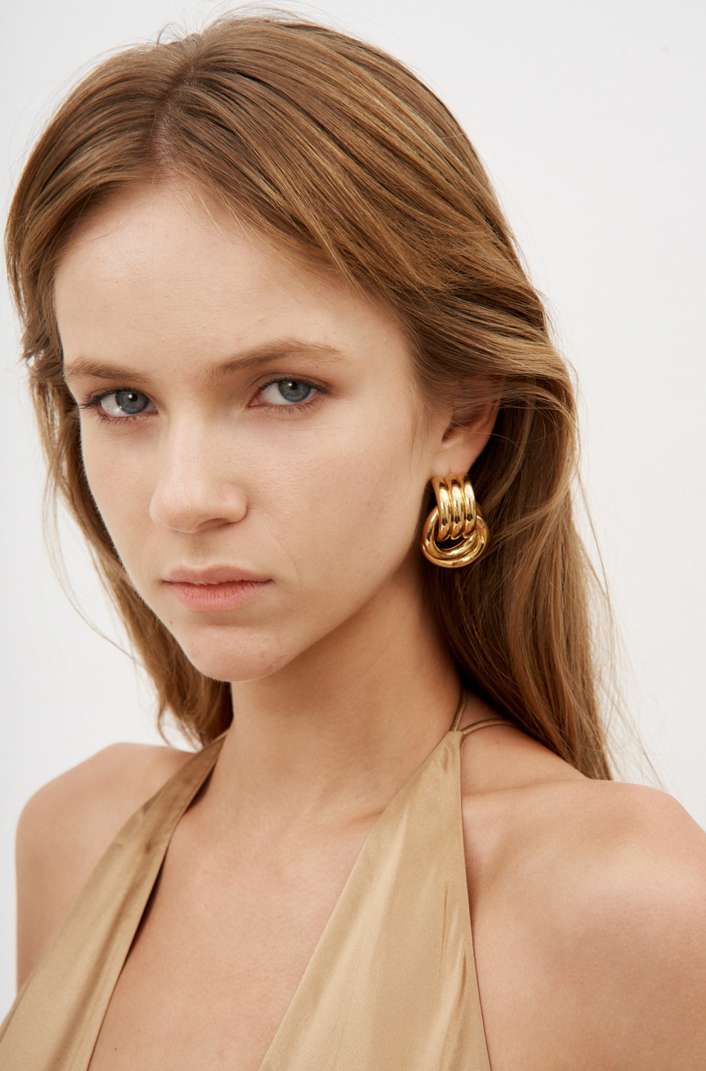 Double Knot Gold Earrings