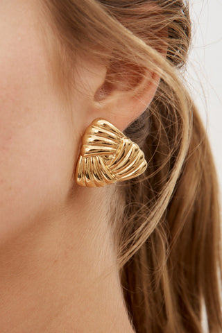 Tri Gold Earrings