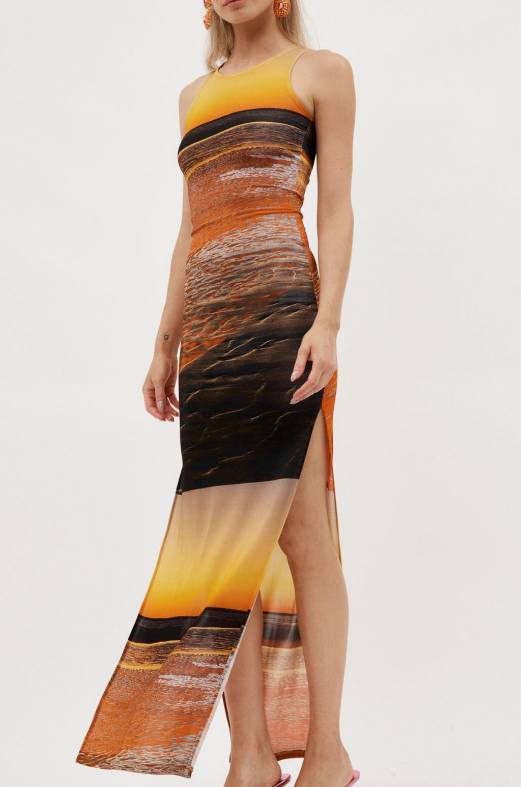 Sea Breeze Painted Sunset Dress