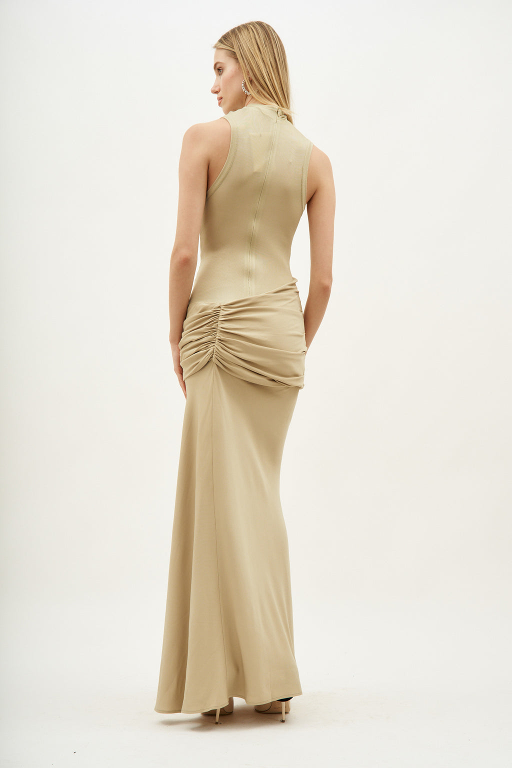Fusion Ruched Tank Stone Gown