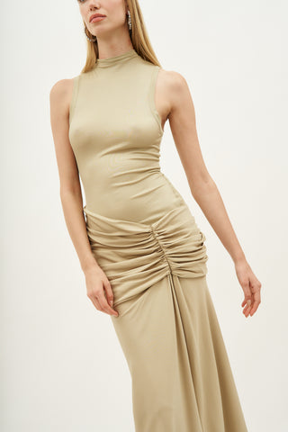 Fusion Ruched Tank Stone Gown