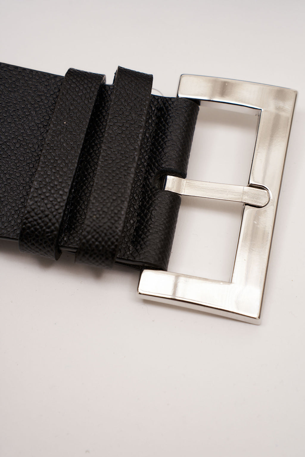 Wide Grained Leather Black Belt