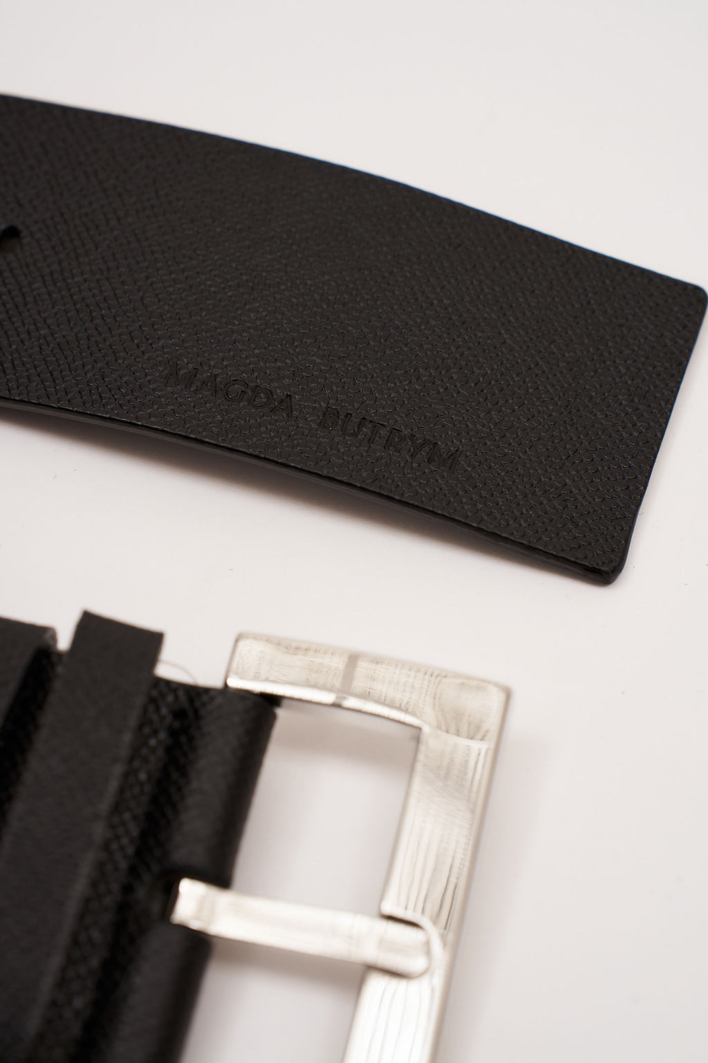 Wide Grained Leather Black Belt