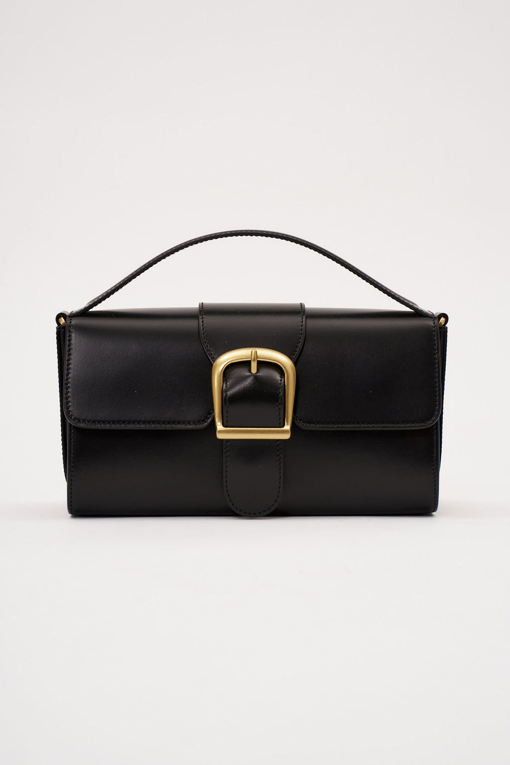 11.1 Black Mini Satchel with Flat Handle