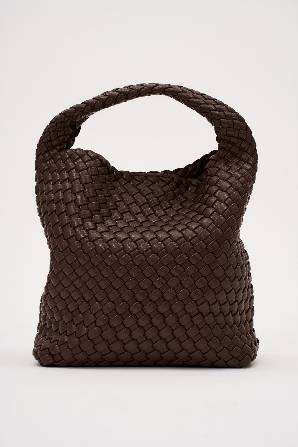 19.58 Brown Recycled Alt-Leather Woven Small Tote