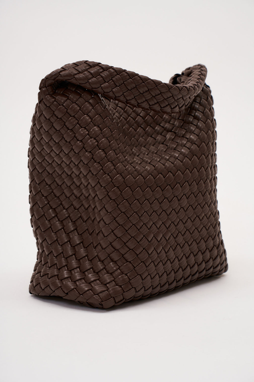 19.58 Brown Recycled Alt-Leather Woven Small Tote