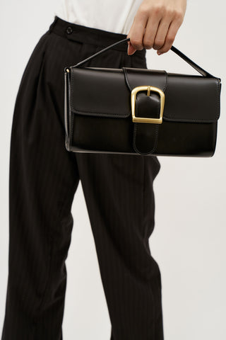 11.1 Black Mini Satchel with Flat Handle