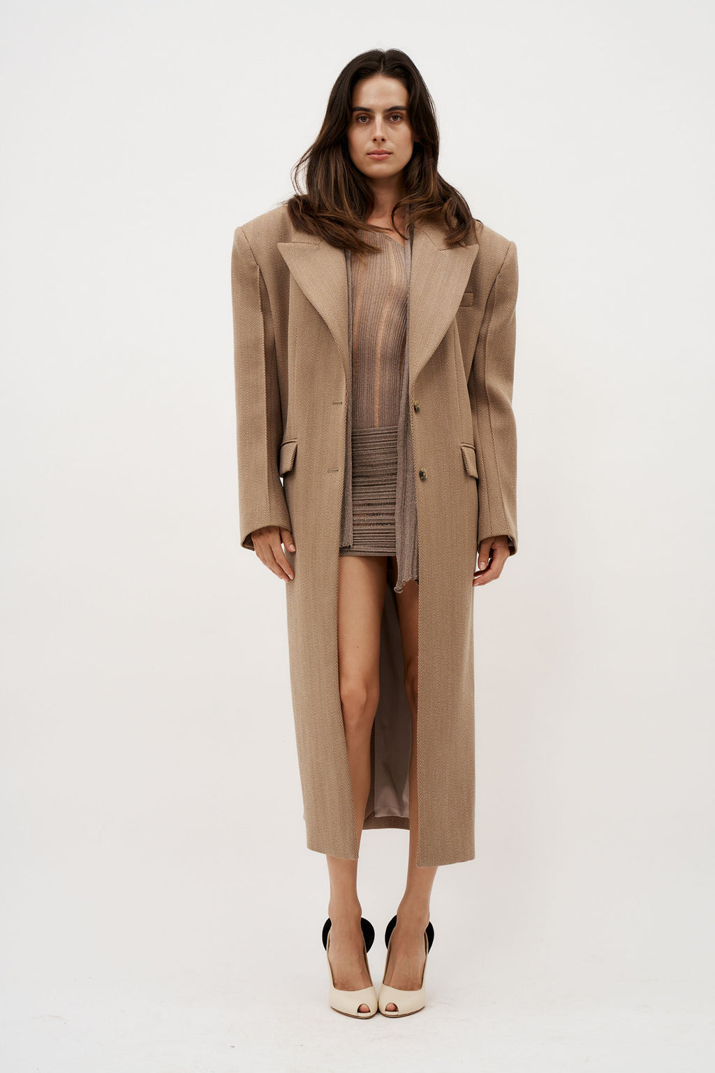 Darlow Herringbone Tan Coat