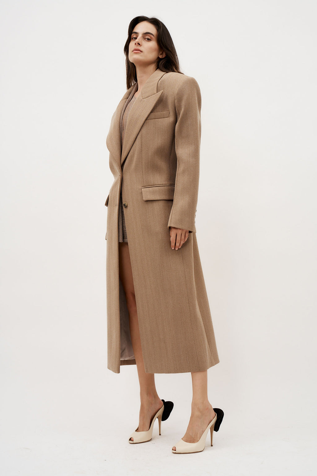 Darlow Herringbone Tan Coat