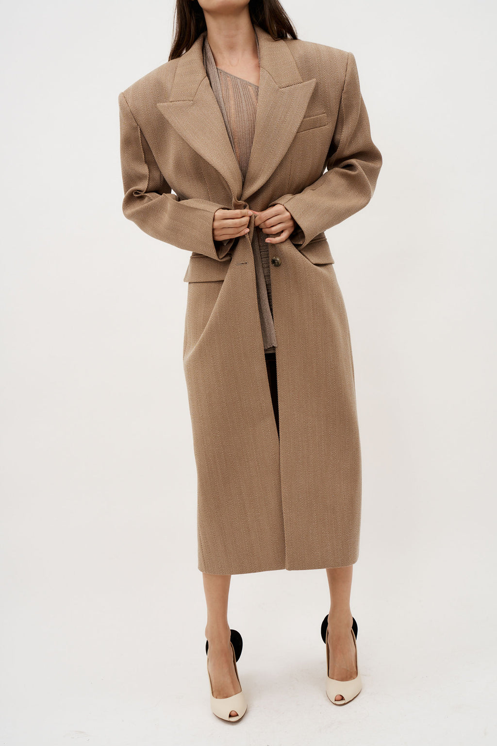 Darlow Herringbone Tan Coat