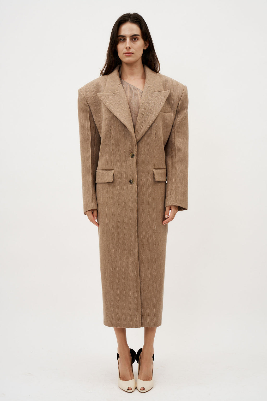 Darlow Herringbone Tan Coat