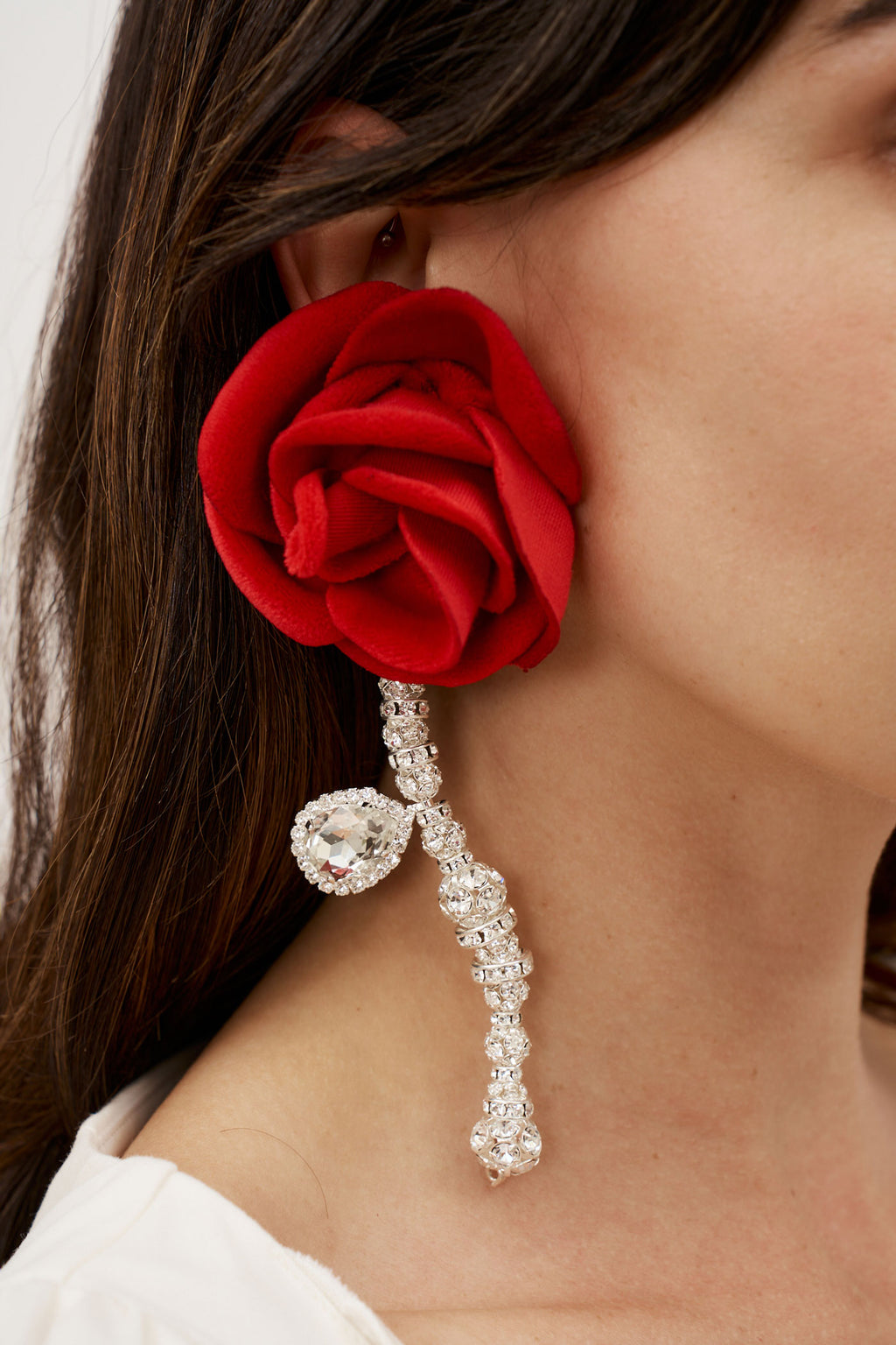 Velvet Rose Red Earring