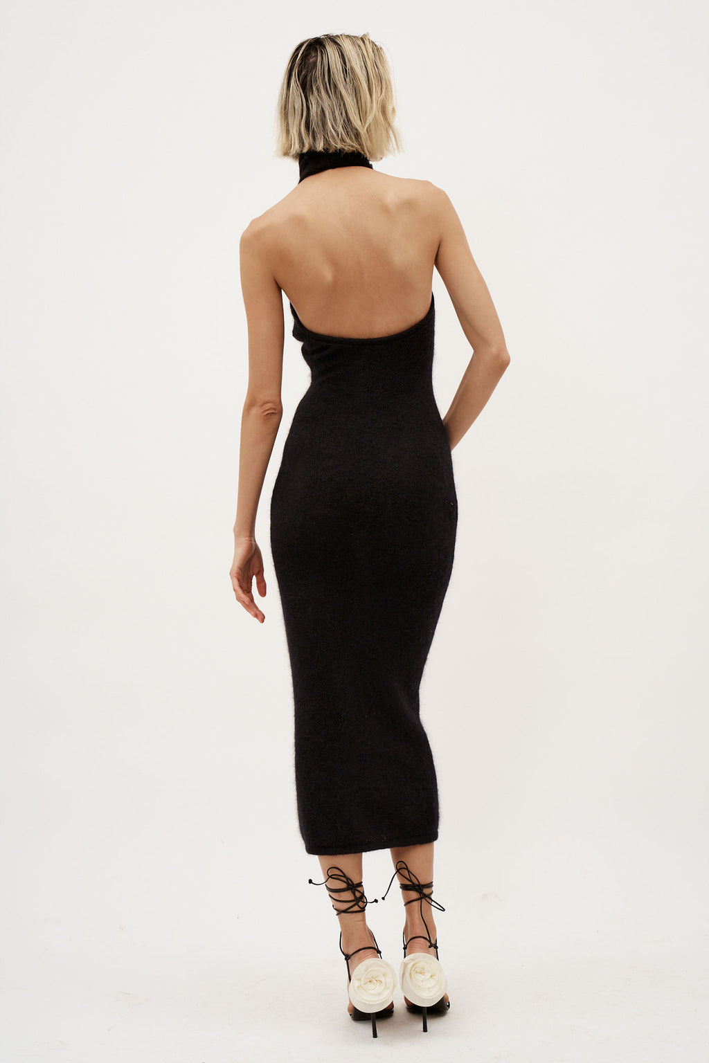 Halter Neck Maxi Black Dress