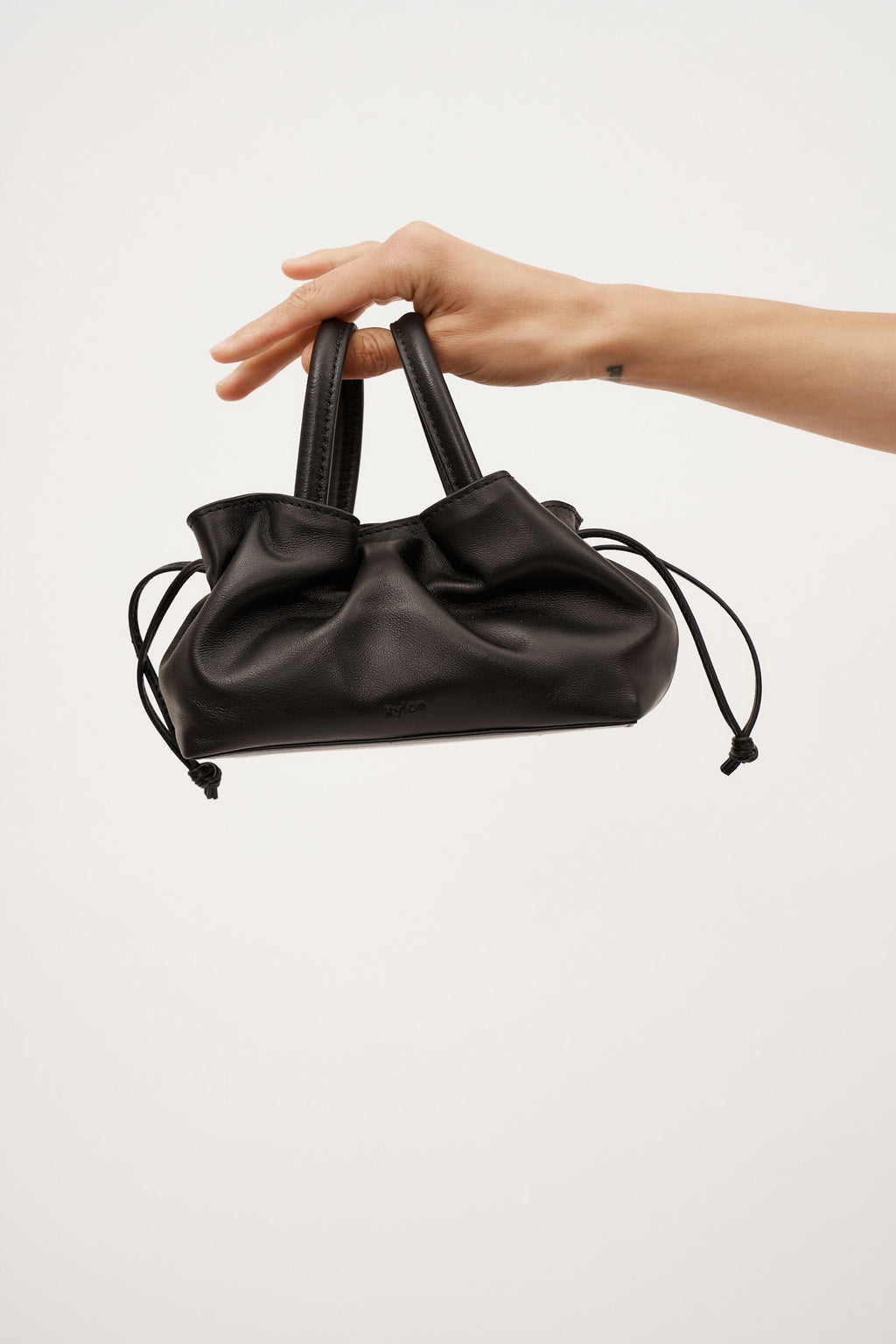 21.1 Black Smooth Mila Mini Tote