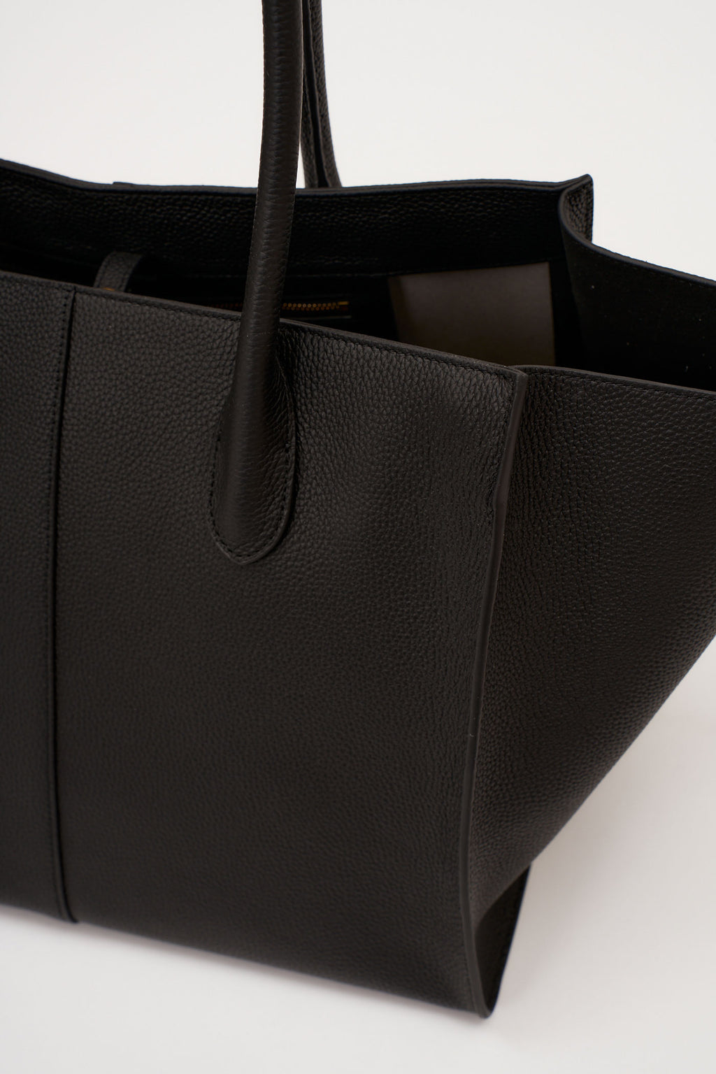 7.44 Black Soft Grained Large Tote